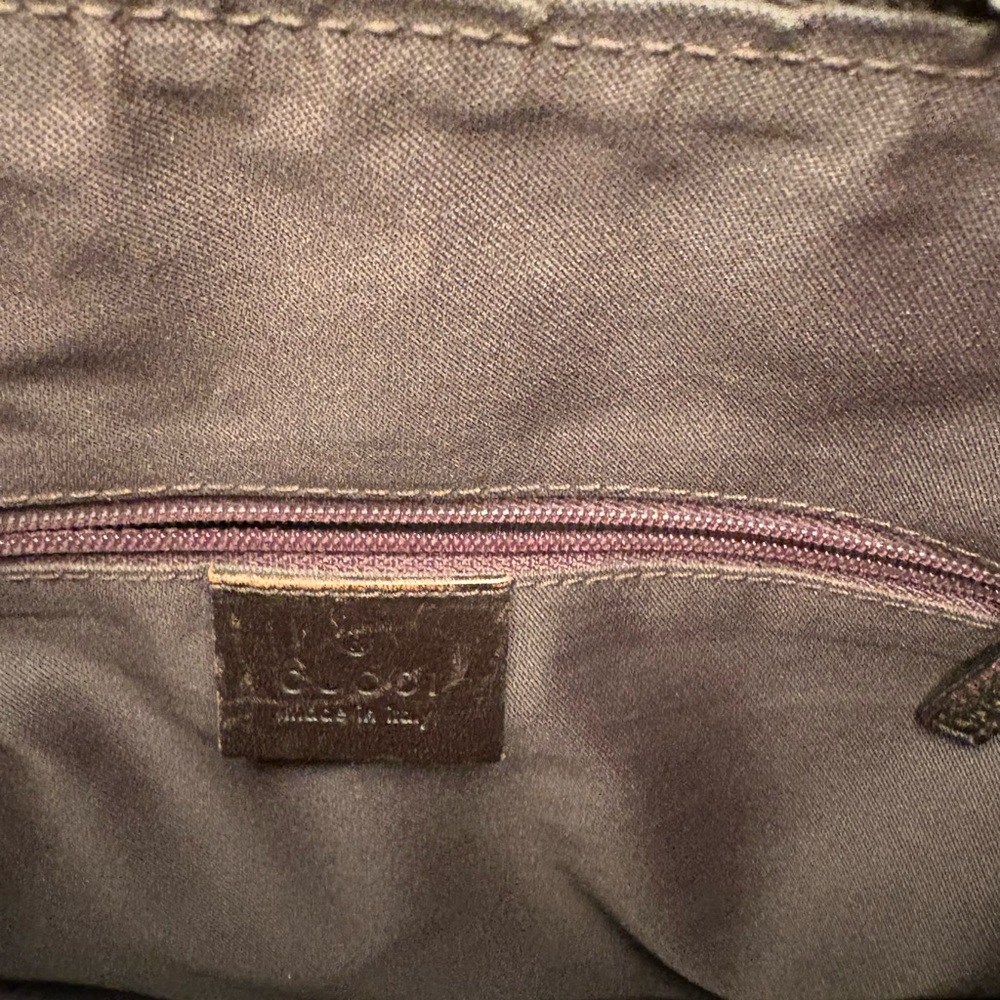 Gucci Brown GG Canvas Shoulder Bag with Leather Trim - Picture 8 of 8
